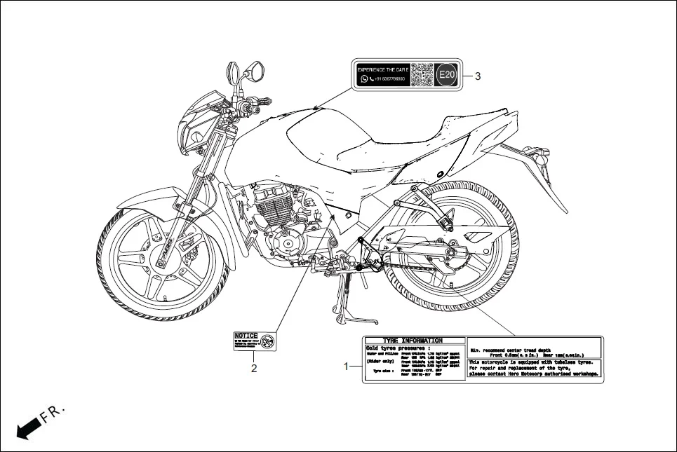 F-30 CAUTION LABEL assembly diagram for Hero XTREME 160 4V PREMIUM(August,2023)