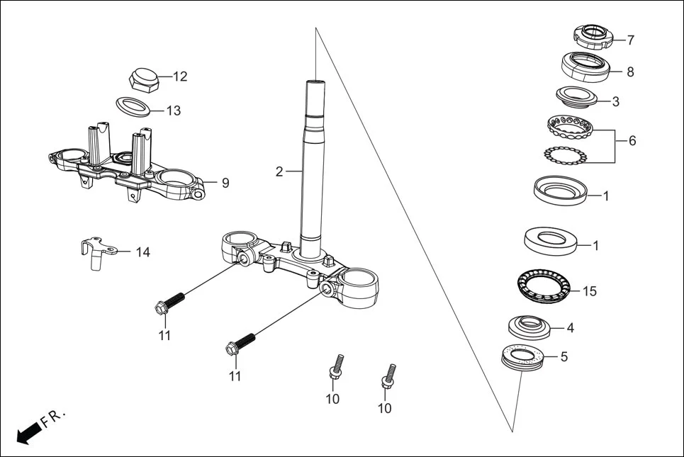 F-6 FRONT CUSHION (STEERING STEM) assembly diagram for Hero XTREME 160 4V PREMIUM(August,2023)