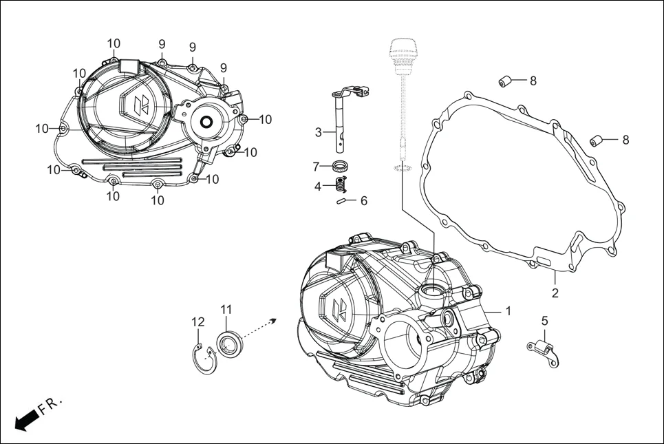 E-3 CRANK CASE &amp; COVER(RIGHT CRANK CASE COVER)
