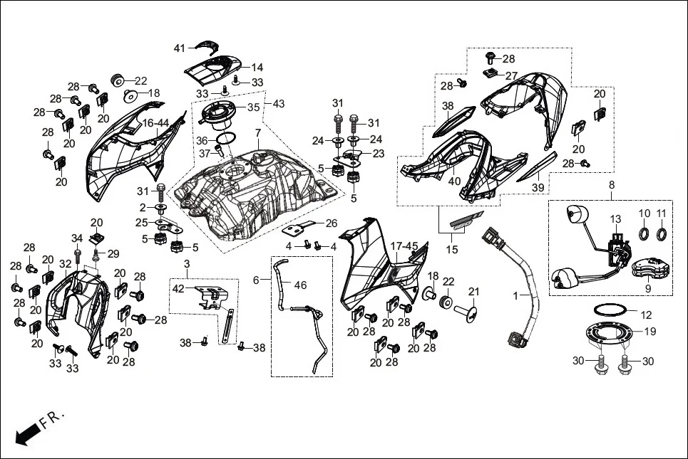 F-11_CONN FUEL TANK diagram showing 90102-GB2-720
