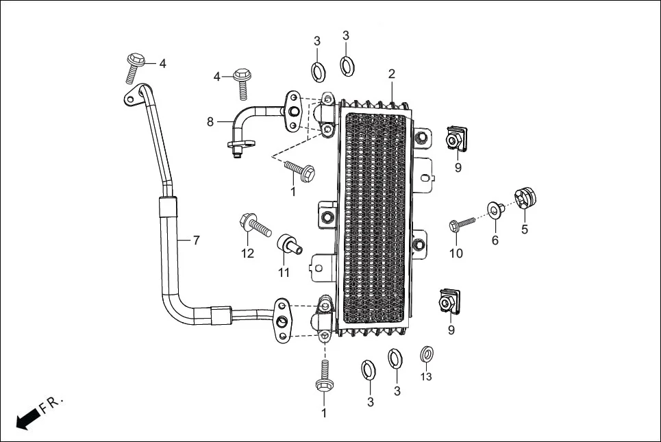 F-1B OIL COOLER ASSY. assembly diagram for Hero XTREME 160 4V FLAT PILLION(JULY, 2024)