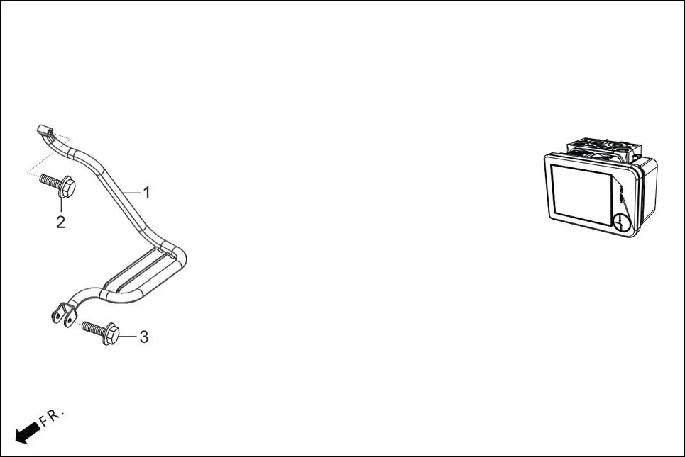 F-29_BASE RR SIDE GRAB/ STEP WOMEN(OPTIONAL) assembly diagram for Hero XTREME 160 4V FLAT PILLION(JULY, 2024)