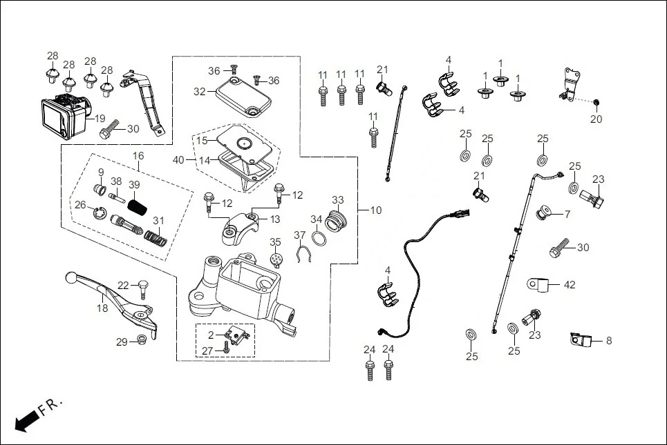 F-4A_BASE FRONT BRAKE(MASTER CYLINDER) diagram showing 45515-KVN-901