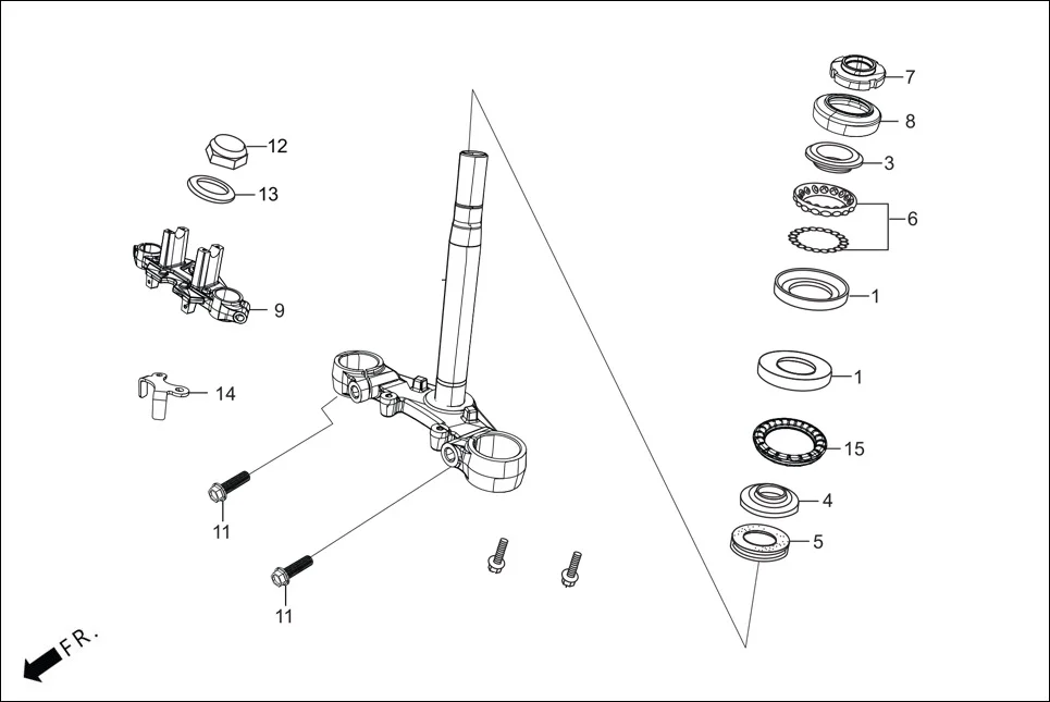 F-6_CONN FRONT CUSHION (STEERING STEM) assembly diagram for Hero XTREME 160 4V FLAT PILLION(JULY, 2024)