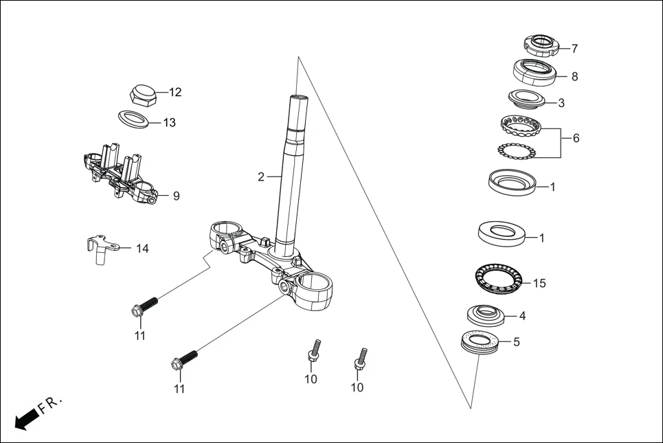 F-6_W/O-CONN FRONT CUSHION (STEERING STEM) diagram showing 53230-ABZ-000