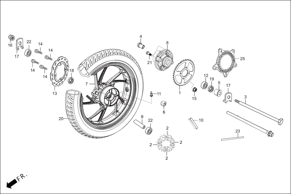 F-9_BASE RR WHEEL /FLANGE ASSY. DRIVEN(DISC) diagram showing 90305-KVN-900