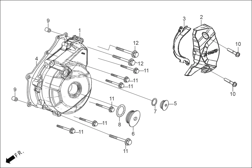 E-3A CRANK CASE &amp; COVER(LEFT CRANK CASE COVER)