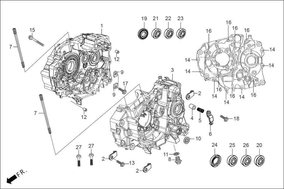 E-3B CRANK CASE &amp; COVER(CRANK CASE)