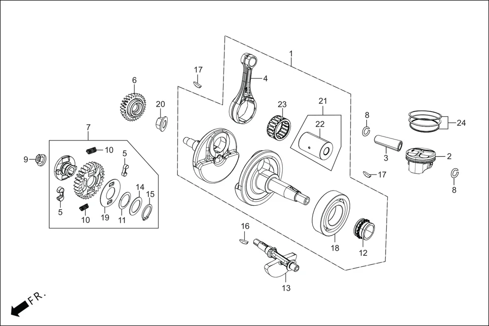 E-7 CRANK SHAFT(CRANK SHAFT / PISTON)