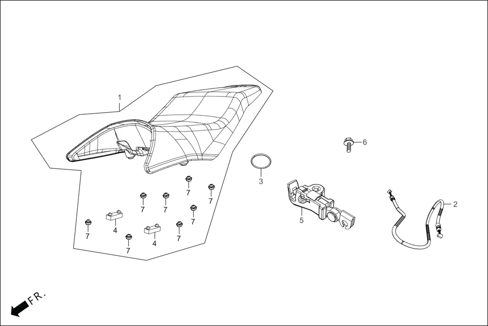 F-10 SEAT ASSY. assembly diagram for Hero XTREME 160R(JUNE,2025)