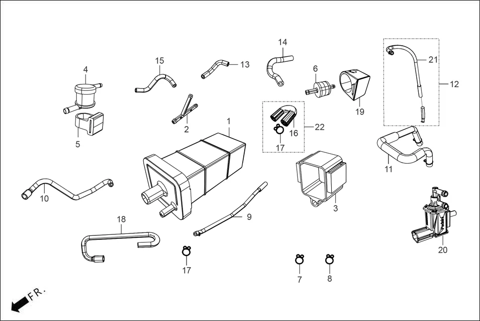 F-11A (CANISTER ASSY.) assembly diagram for Hero XTREME 160R(JUNE,2025)