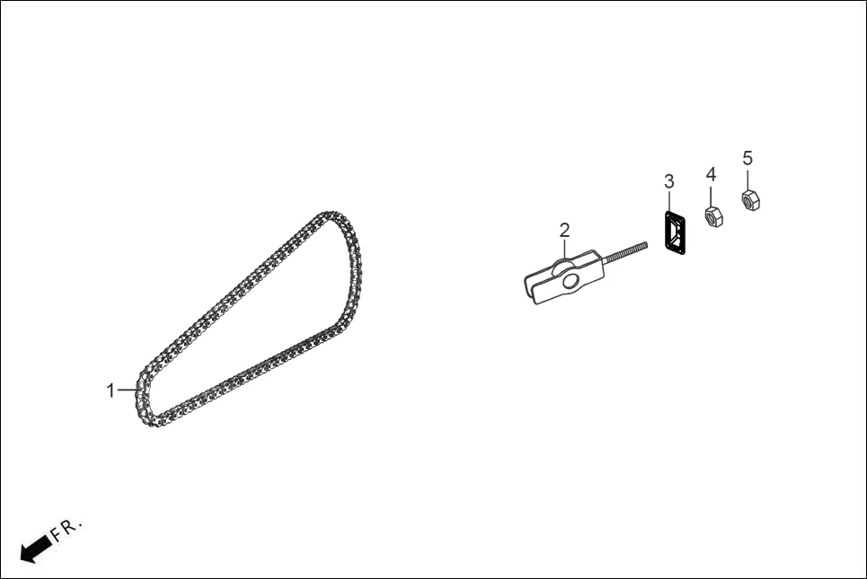F-16 CHAIN DRIVE /ADJUSTER CHAIN assembly diagram for Hero XTREME 160R(JUNE,2025)