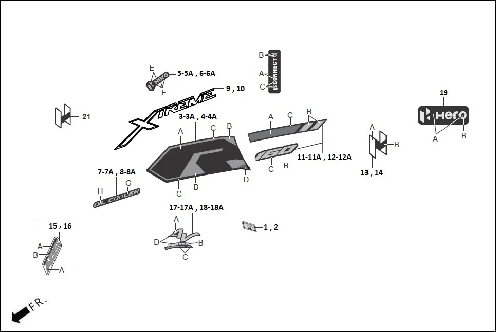 F-27-PREMIUM STRIPE/ MARKS diagram showing 86885-ACR-300R