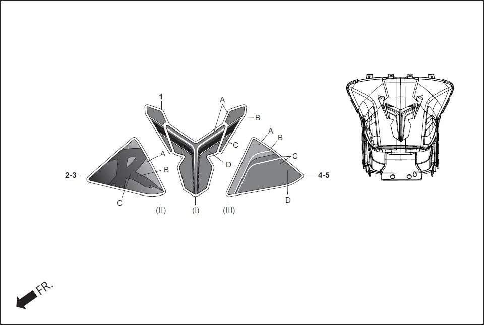 F-27A STRIPE/ MARKS(OPTIONAL) assembly diagram for Hero XTREME 160R(JUNE,2025)
