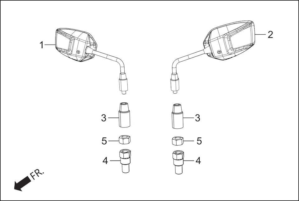 F-3A MIRROR ASSY. assembly diagram for Hero XTREME 160R(JUNE,2025)
