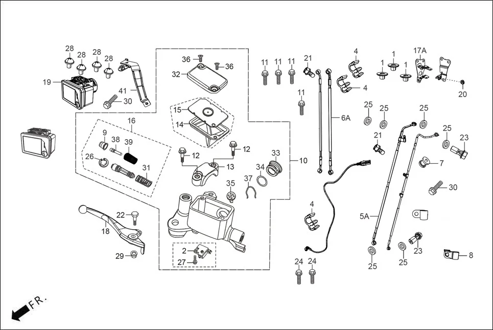 F-4A-MID-BASE FRONT BRAKE(MASTER CYLINDER) assembly diagram for Hero XTREME 160R(JUNE,2025)