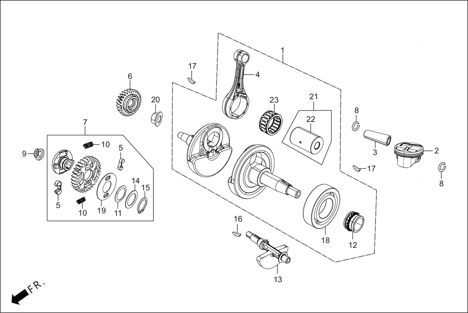 E-7 CRANK SHAFT (CRANK SHAFT / PISTON)