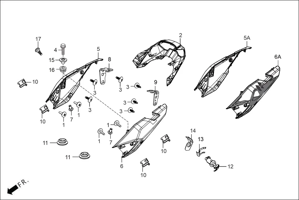 F-10A BODY COVER (R./L. COWLS) assembly diagram for Hero XTREME 160 4V NEXT(Oct.,2025)