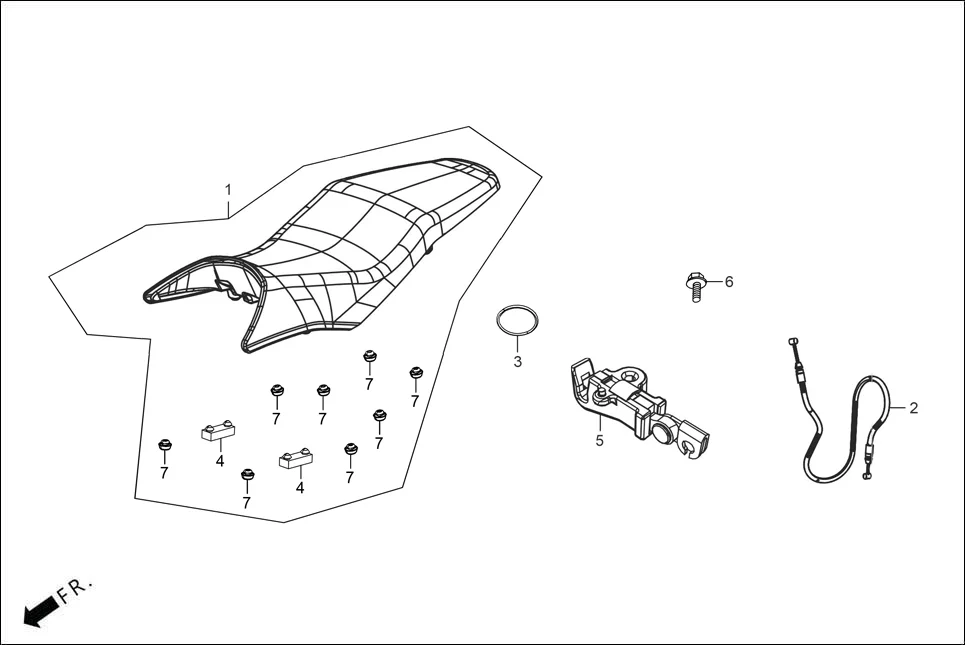 F-10 SEAT ASSY. diagram showing 77200-ACR-4002