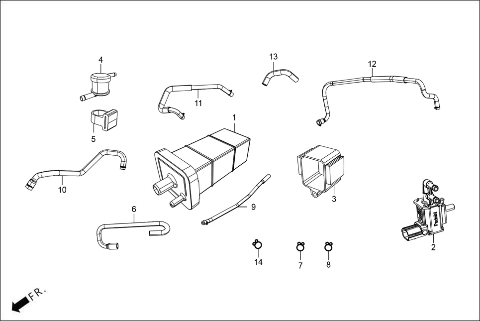 F-11A FUEL TANK (CANISTER ASSY.) diagram showing ACRGB4A000000G