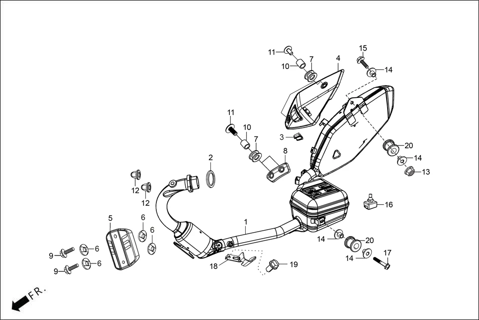 F-14 MUFFLER diagram showing 94050-08000