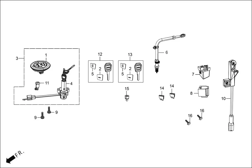 F-23 SWITCH ASSY ./ RELAY / LOCK ASSY. / KEY BLANK diagram showing ACRGA7L000000099G