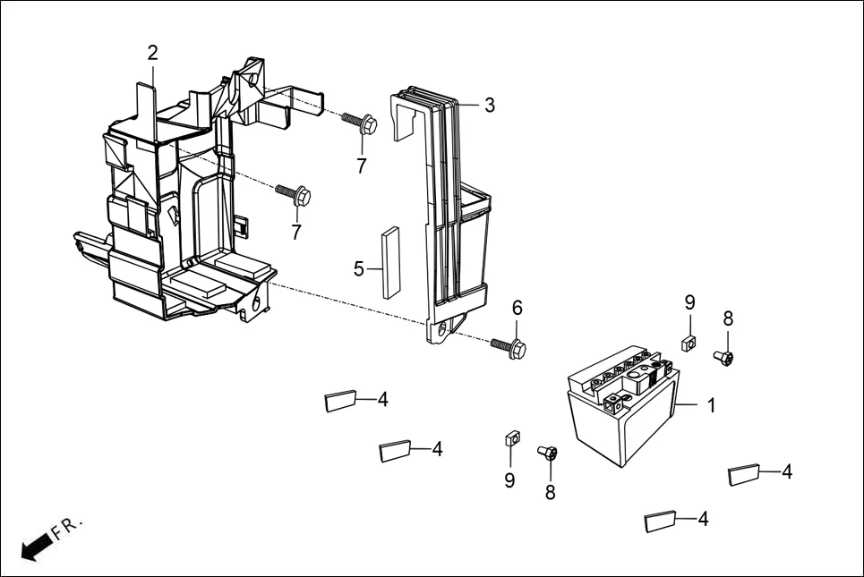 F-24B BATTERY ASSY. assembly diagram for Hero XTREME 160 4V NEXT(Oct.,2025)
