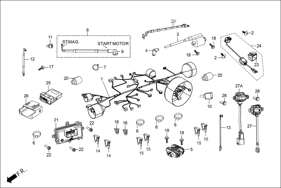 F-24 ELECTRICALS (WIRE HARNESS/START CABLES) diagram showing ACRGA7R000000G
