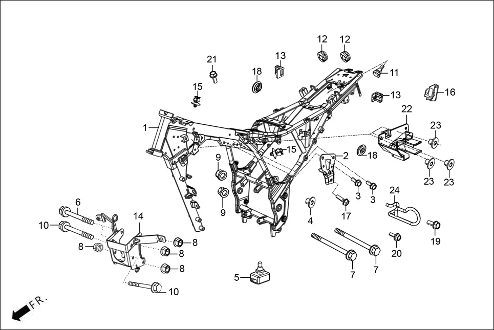 F-25 FRAME BODY diagram showing ACRGF2A000000G