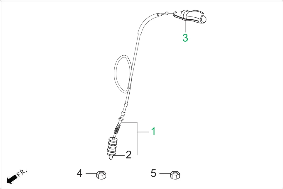 F-3 HANDLE LEVER / SWITCH/ CABLES diagram showing ACRGF2M005000G