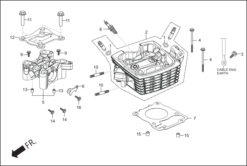 E-1A CYLN. & CYLN HEAD (CYLINDER HEAD)
