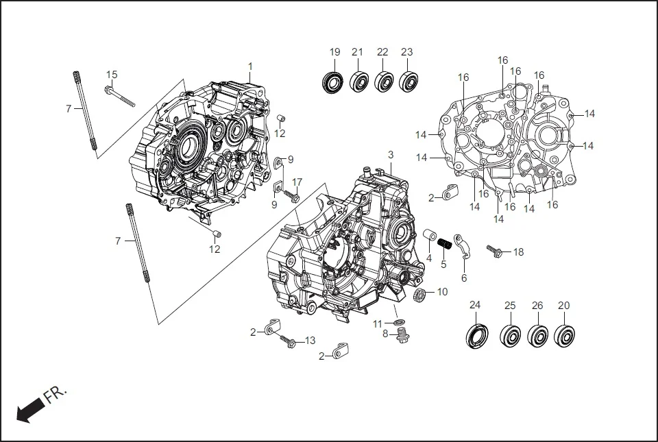 E-3B CRANK CASE & COVER (CRANK CASE)