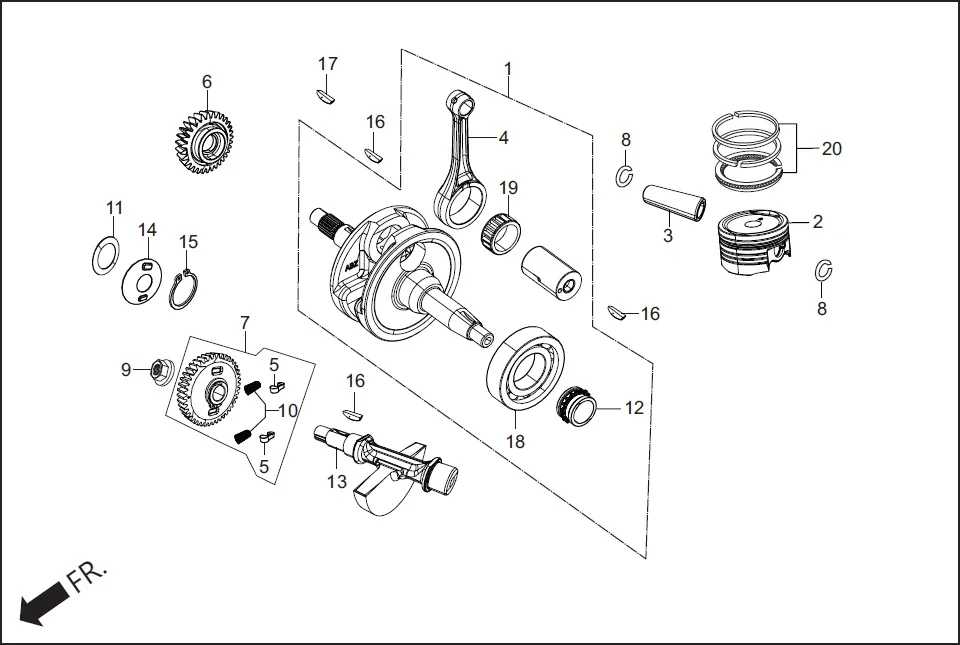 E-7 CRANK SHAFT (CRANK SHAFT / PISTON)