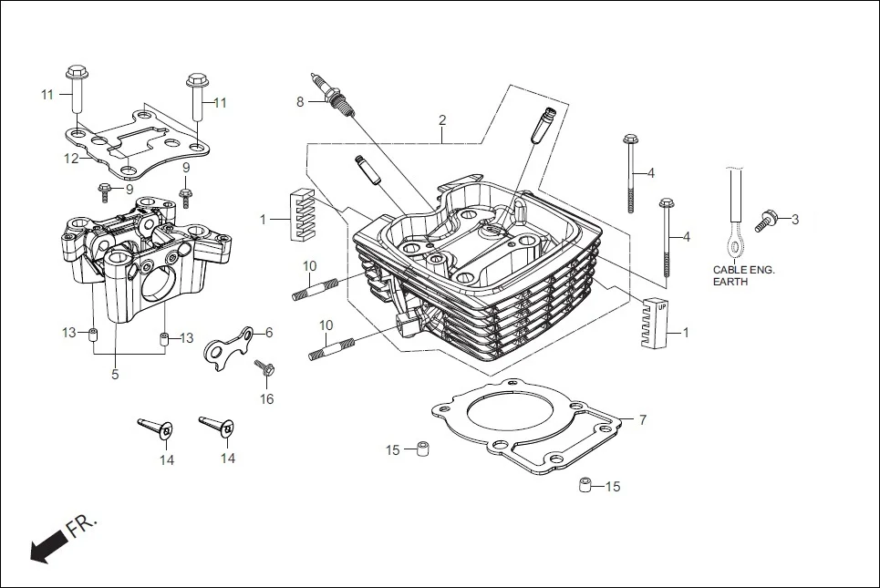 E-1A CYLN. &amp; CYLN HEAD (CYLINDER HEAD)