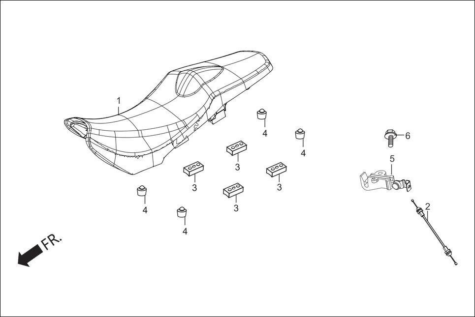 F-10 SEAT ASSY. assembly diagram for Hero Xtreme 200S (May, 2019)