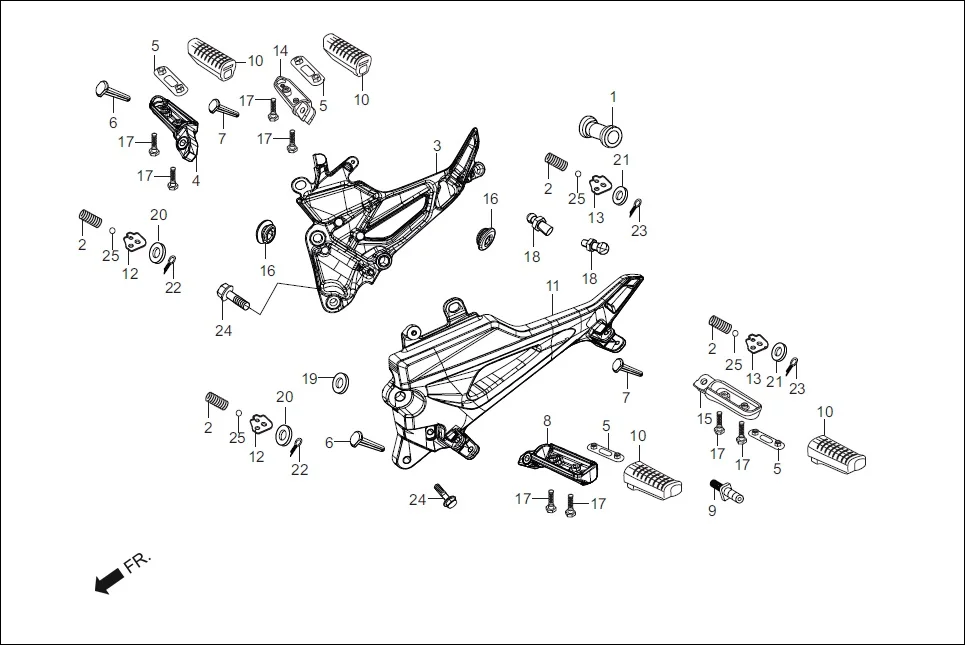F-15 STEP PILLION / HOLDER / BRKT. assembly diagram for Hero Xtreme 200S (May, 2019)