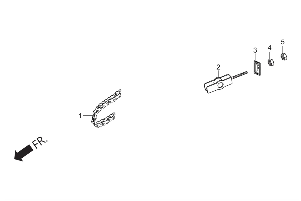 F-16 CHAIN DRIVE / ADJUSTER CHAIN assembly diagram for Hero Xtreme 200S (May, 2019)