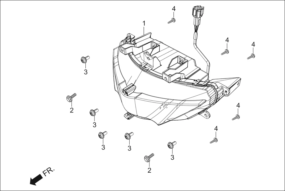 F-1 HEAD LIGHT assembly diagram for Hero Xtreme 200S (May, 2019)