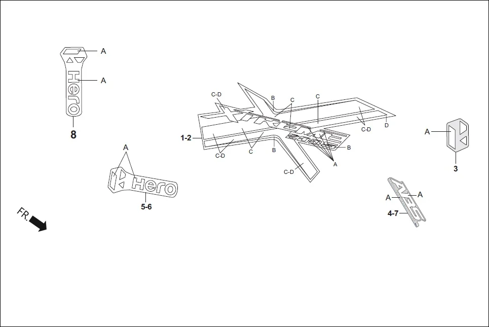 F-27 STRIPE/ MARKS assembly diagram for Hero Xtreme 200S (May, 2019)
