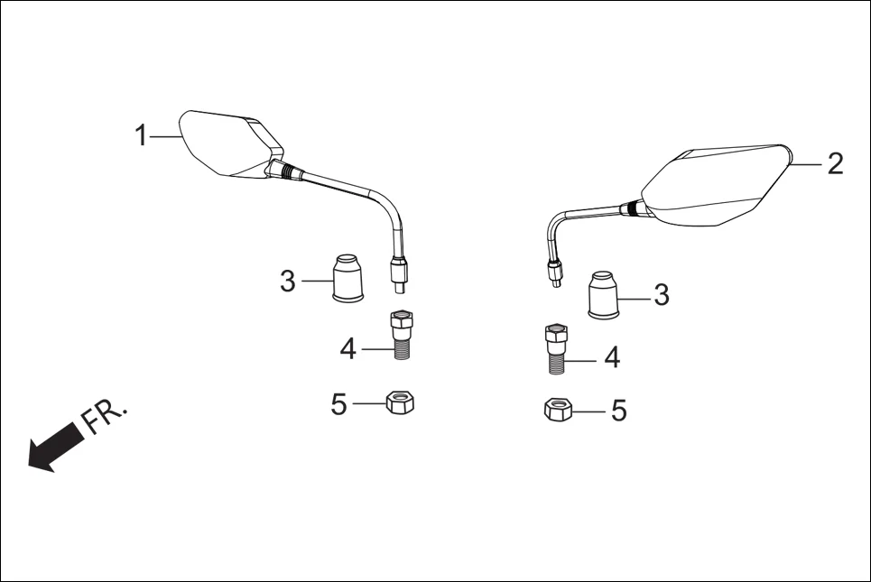 F-3A MIRROR ASSY. assembly diagram for Hero Xtreme 200S (May, 2019)