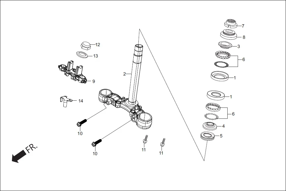 F-6 FRONT CUSHION (STEERING STEM) diagram showing 53212-200-000