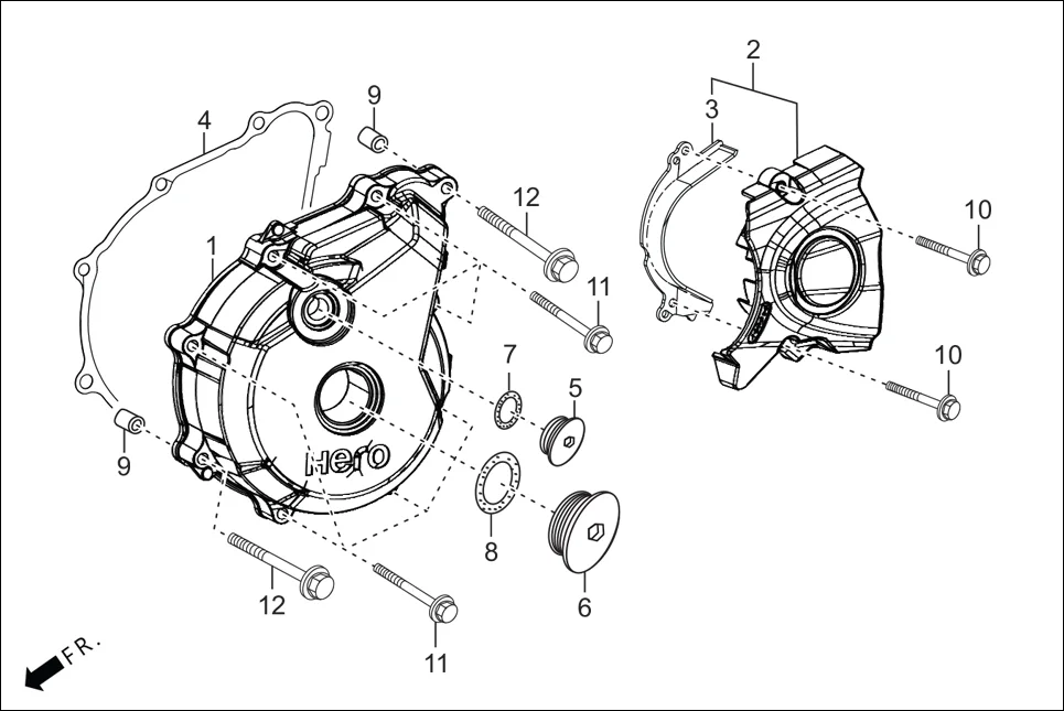 E-3A CRANK CASE &amp; COVER (LEFT CRANK CASE COVER)