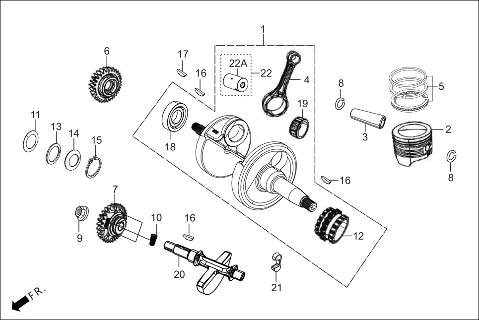 E-7 CRANK SHAFT(CRANK SHAFT / PISTON)