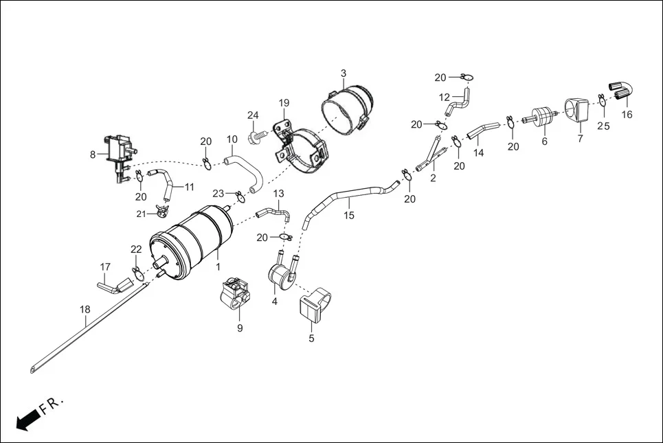 F-11A FUEL TANK(CANISTER ASSY.) diagram showing 95002-02130