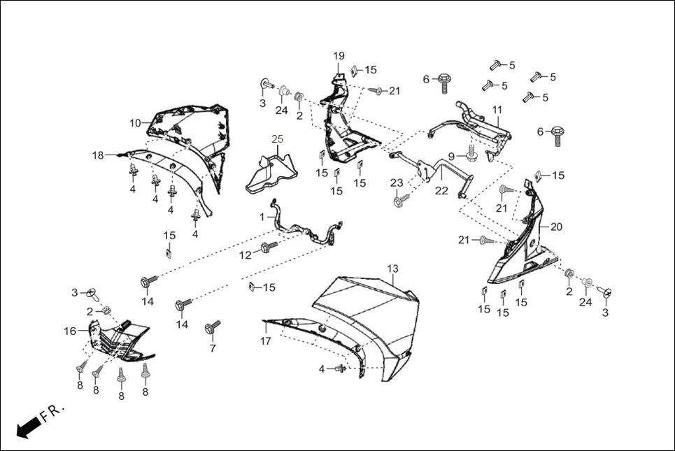 F-1B FAIRING(FR. VISOR/COWL/STAY) diagram showing 95701-06014-00