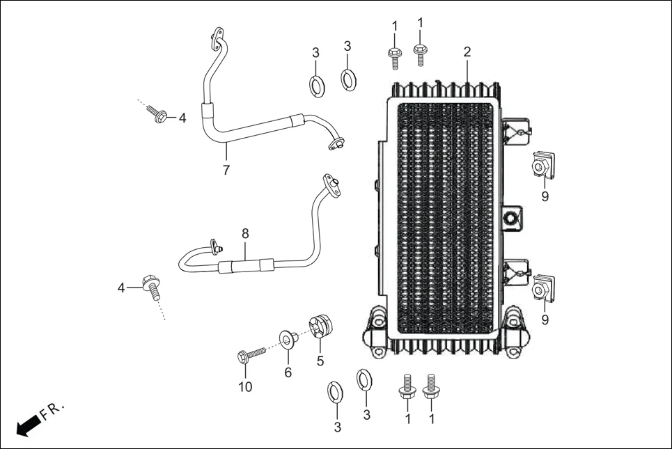F-1C OIL COOLER ASSY. diagram showing 91314-ME5-003