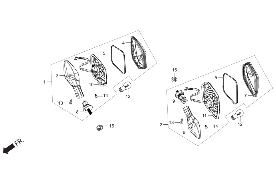 F-21A REAR WINKER diagram showing 3365B-AAB-A01