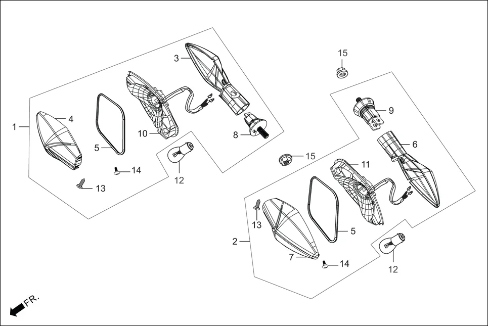F-21 FRONT WINKER diagram showing 33452-AAS-001