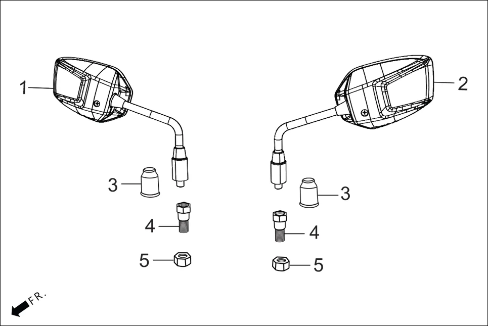F-3A MIRROR ASSY. diagram showing 90003-MY5-720