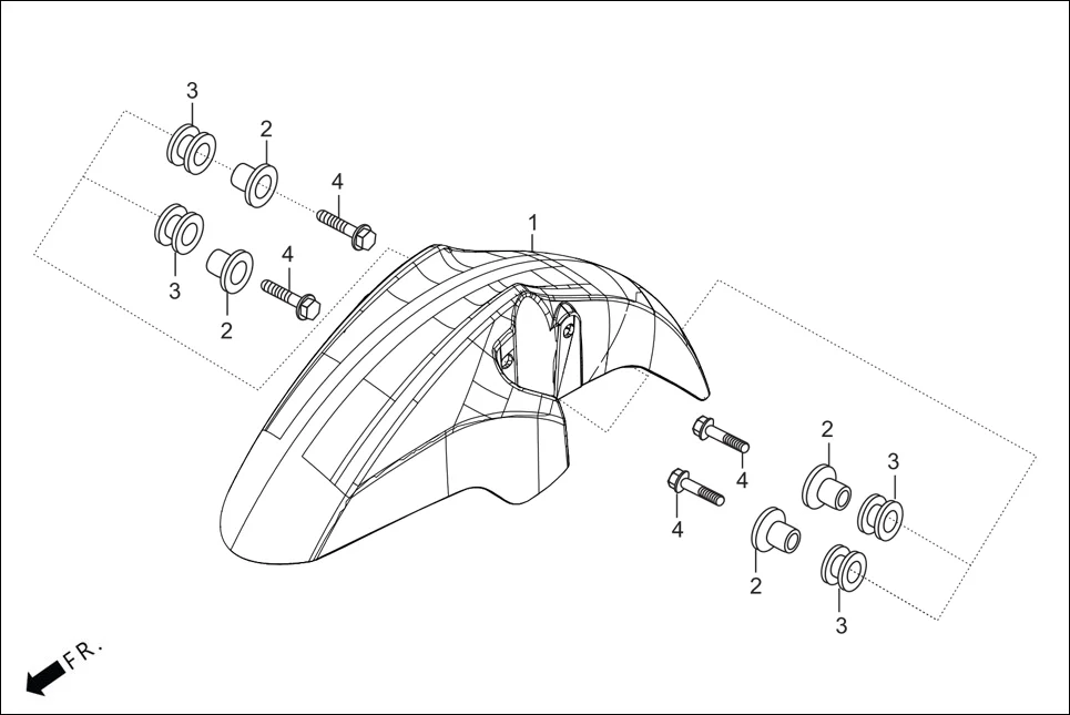 F-5 FRONT FENDER diagram showing 61103-KRY-900